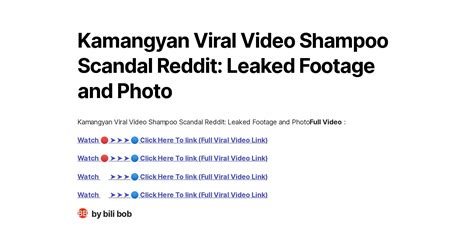 Kamangyan Viral Video Shampoo Scandal Reddit: Leaked.